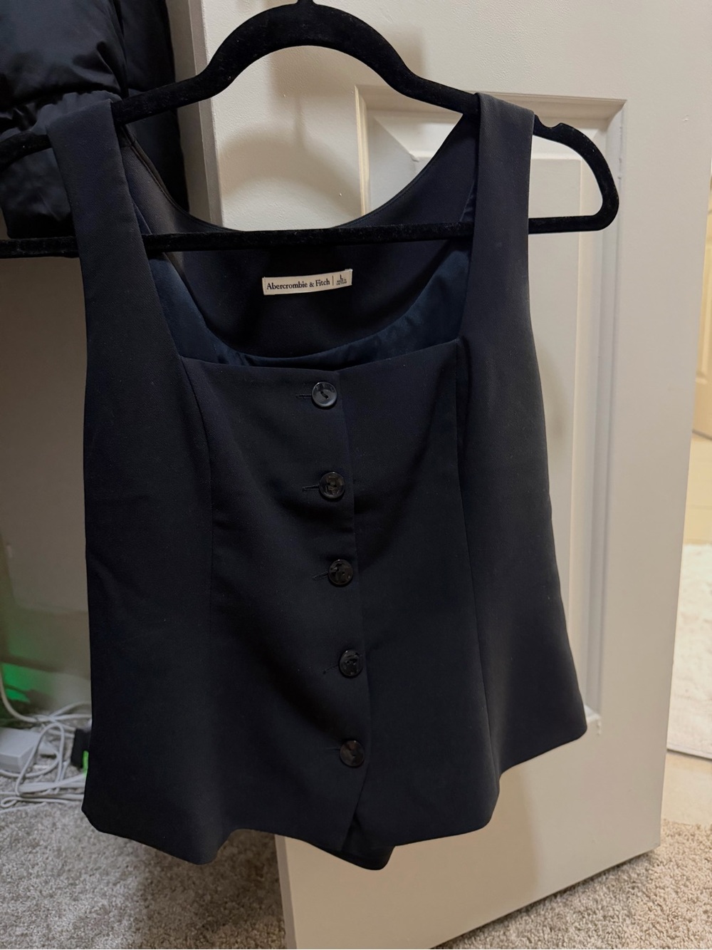 Abercrombie & Fitch Black Button-Front Vest Top